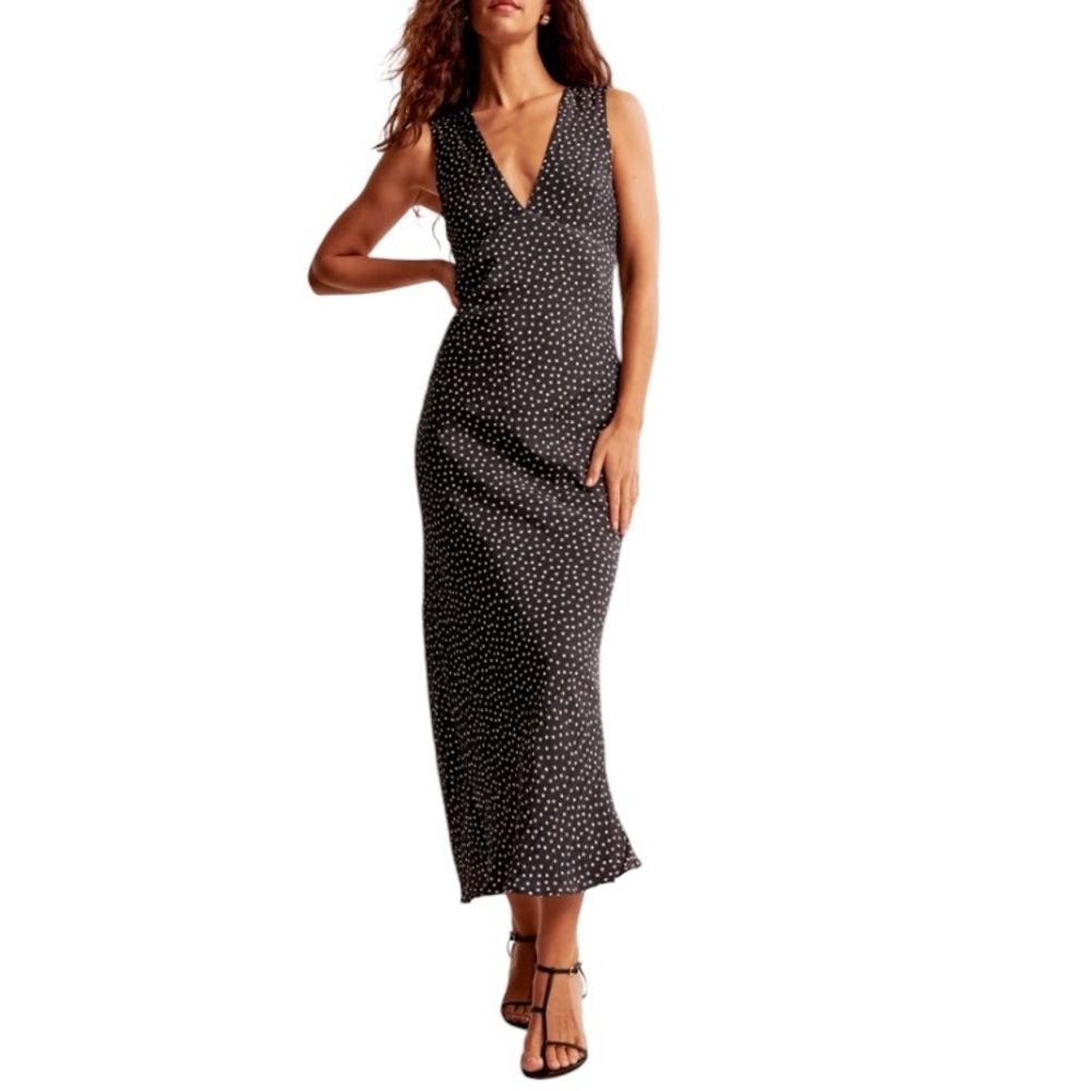 Abercrombie V-Neck Column Maxi Dress - size Large - NWT